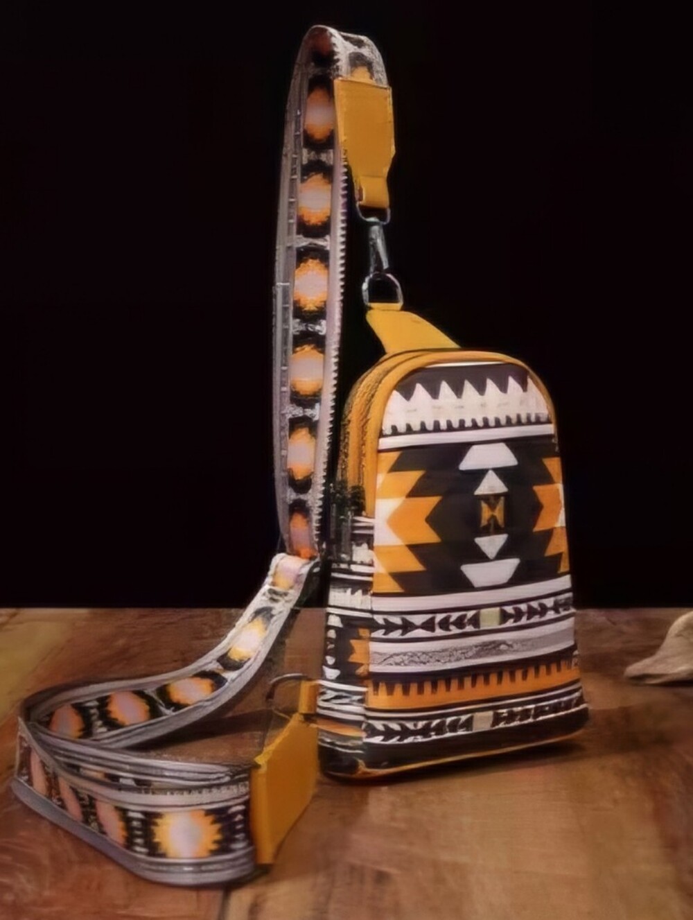 NWT Yellow And Grey Aztec Women's Sling Bag